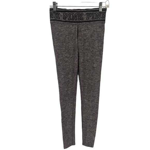 Pink Victoria's Secret Grey Logo Workout Pants Size XS - Picture 1 of 7